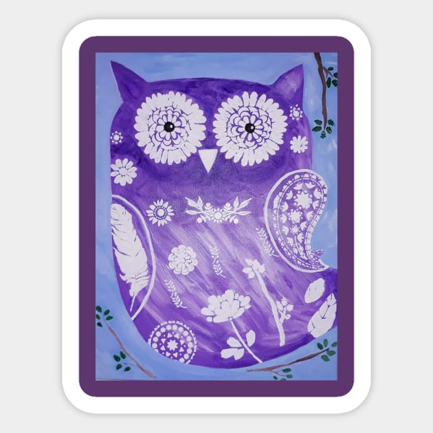 Lavendar Owl Sticker by Oregon333